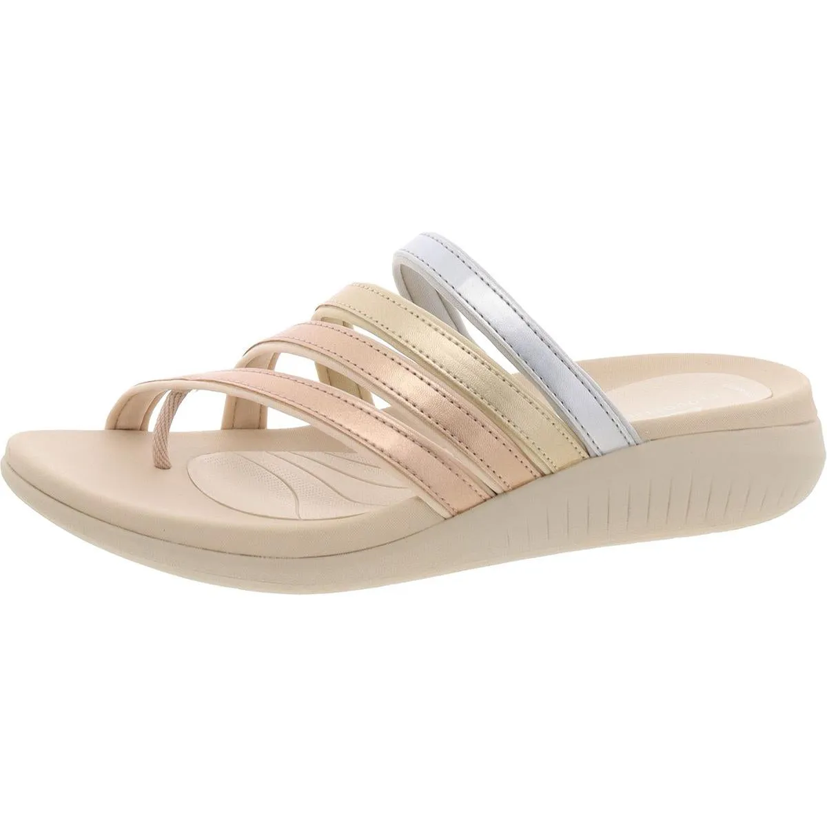 Glide Womens Metallic Slip on Flip-Flops