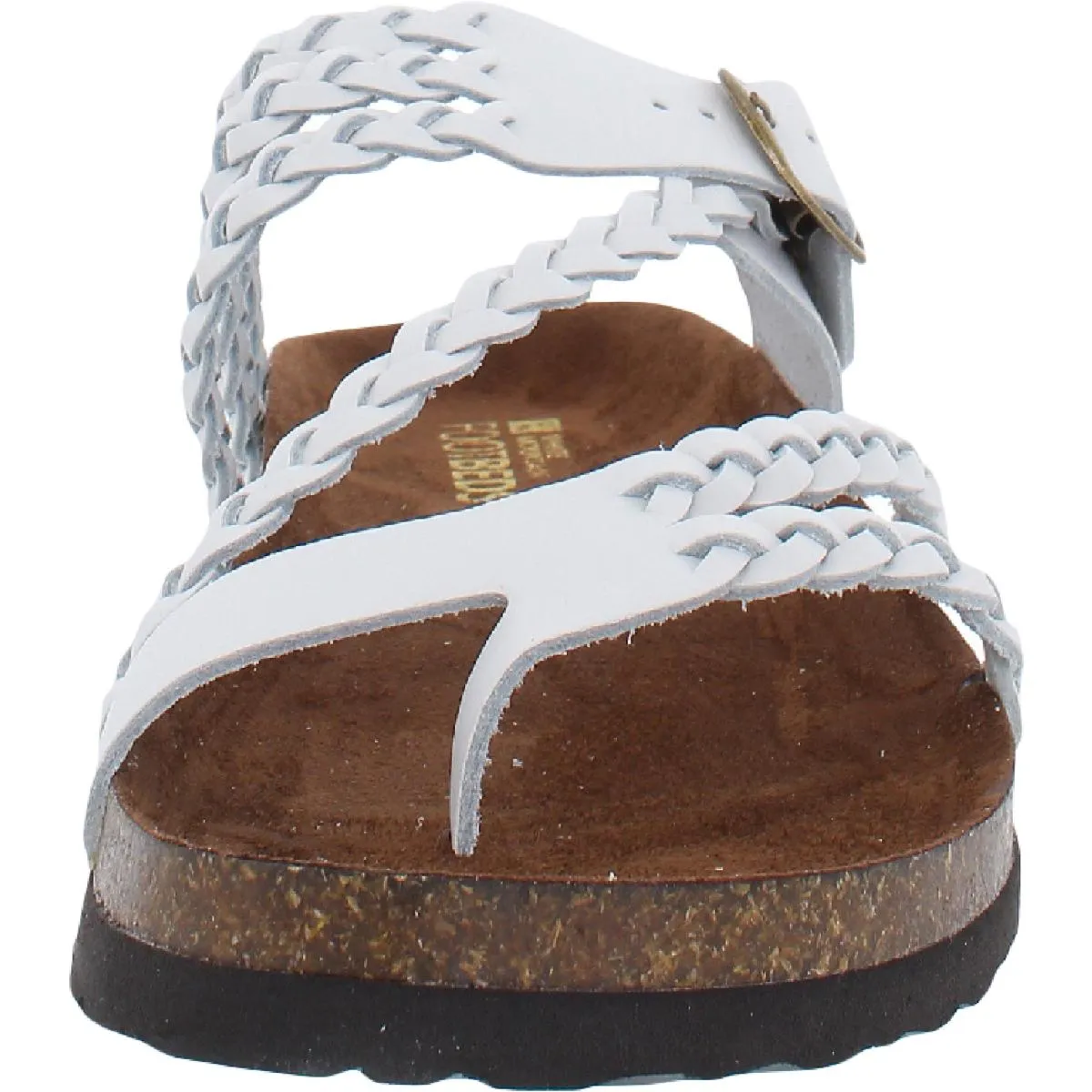 Hayleigh Womens Leather Slides Footbed Sandals