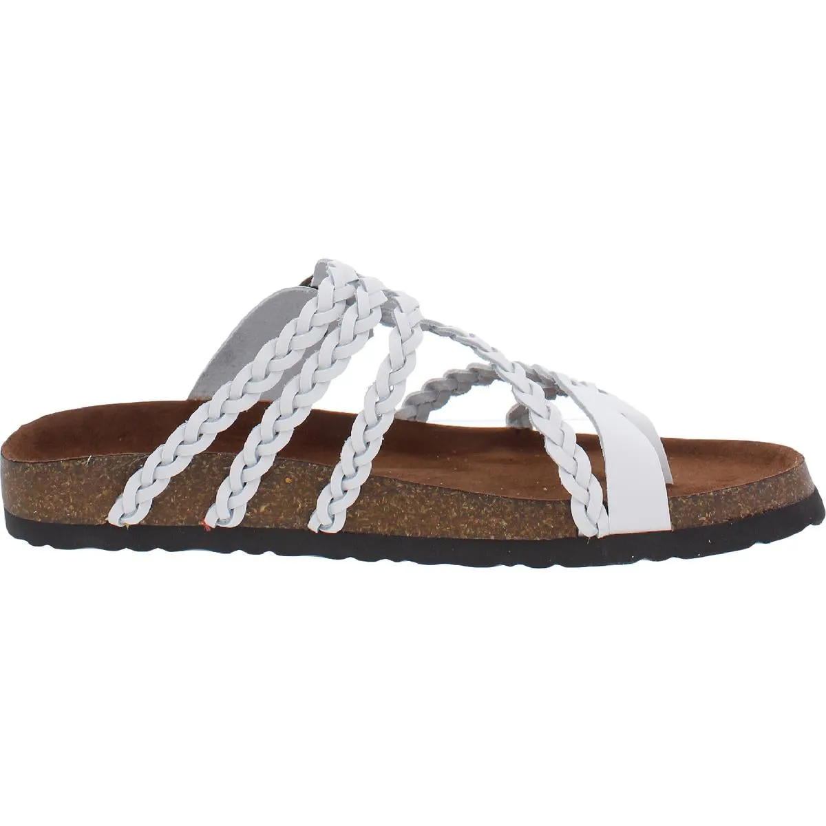 Hayleigh Womens Leather Slides Footbed Sandals
