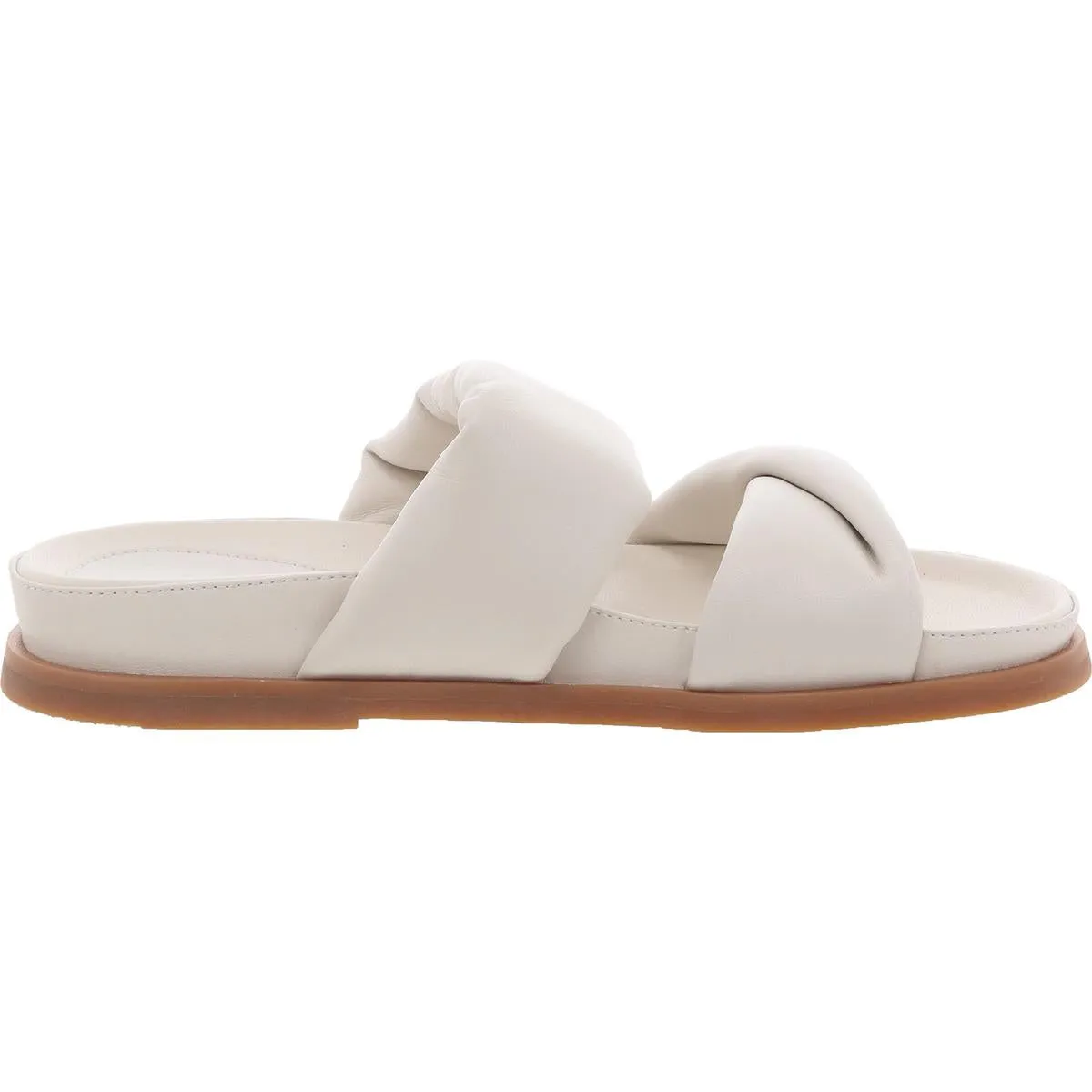 Henry Womens Solid Leather Slide Sandals