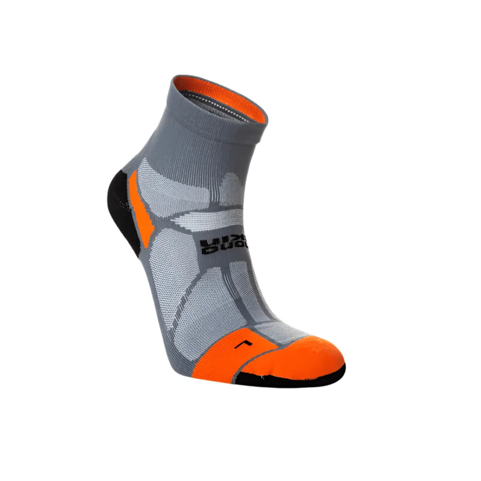 Hilly Marathon Fresh Anklet Min Running Socks in Granite/Orange SS25