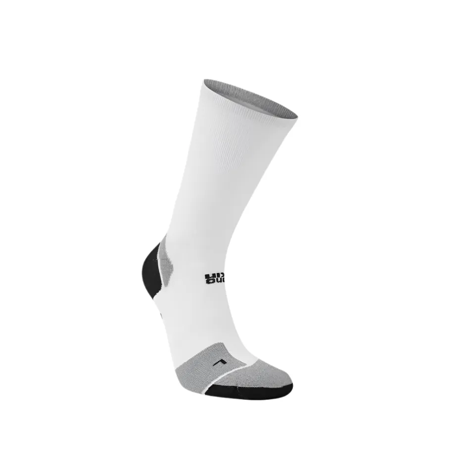Hilly Marathon Fresh Crew Min Running Socks in White/Grey SS25