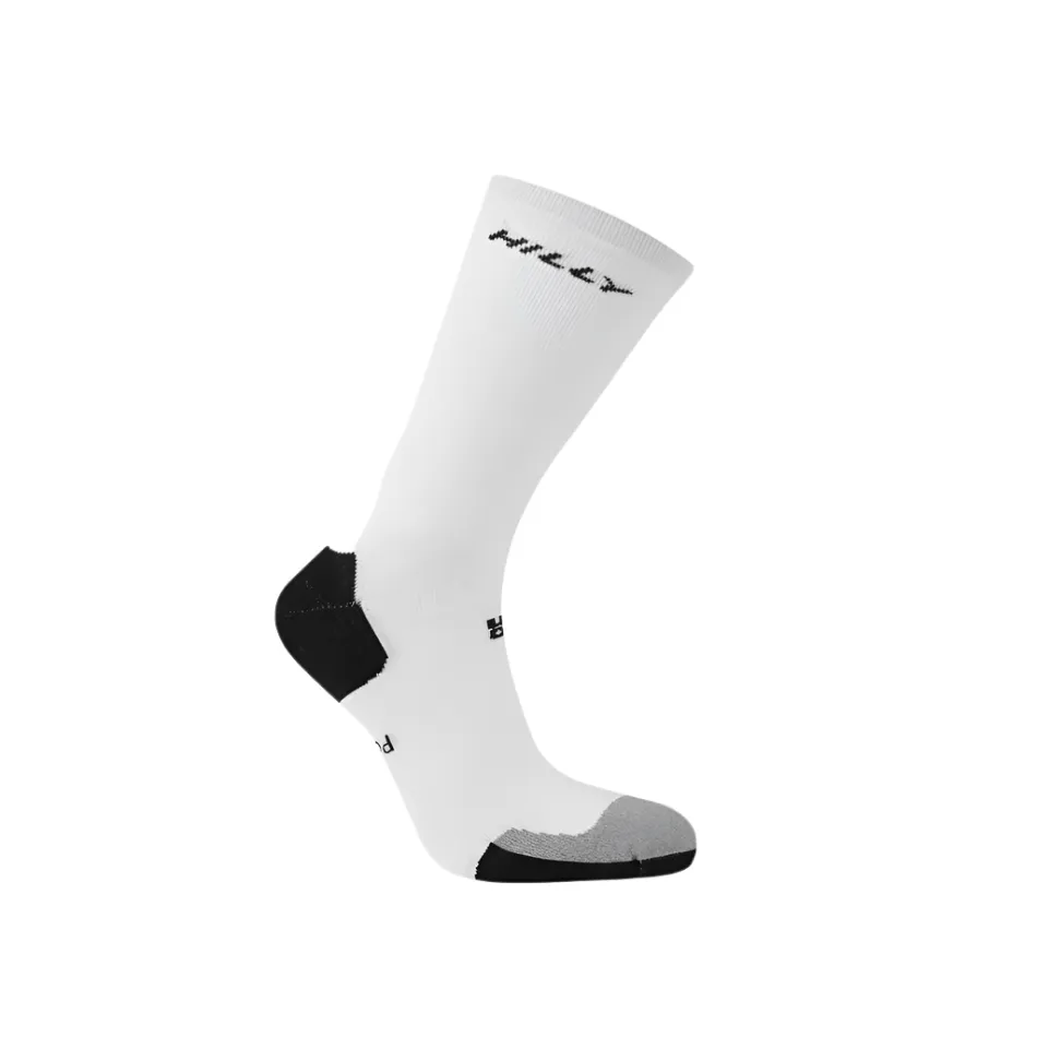 Hilly Marathon Fresh Crew Min Running Socks in White/Grey SS25