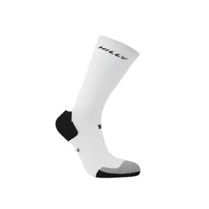 Hilly Marathon Fresh Crew Min Running Socks in White/Grey SS25