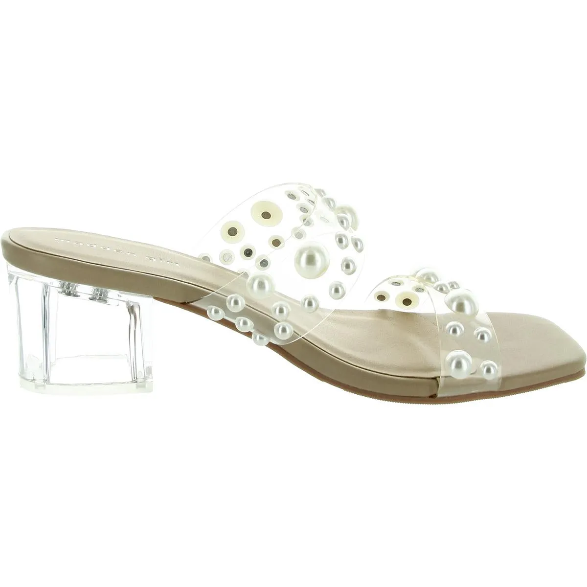 Ice Caps Womens Embellished Man Made Block Heel