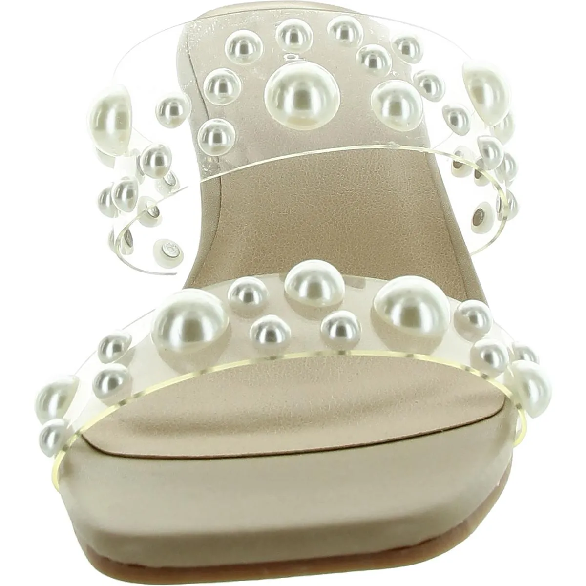 Ice Caps Womens Embellished Man Made Block Heel