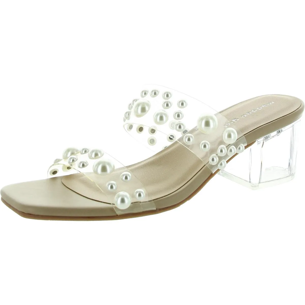 Ice Caps Womens Embellished Man Made Block Heel