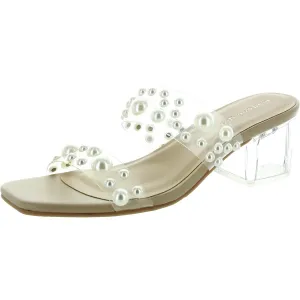Ice Caps Womens Embellished Man Made Block Heel