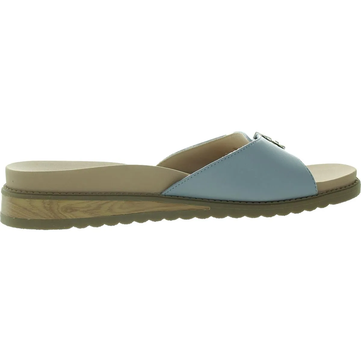 ISLAND Womens Buckle Manmade Slide Sandals