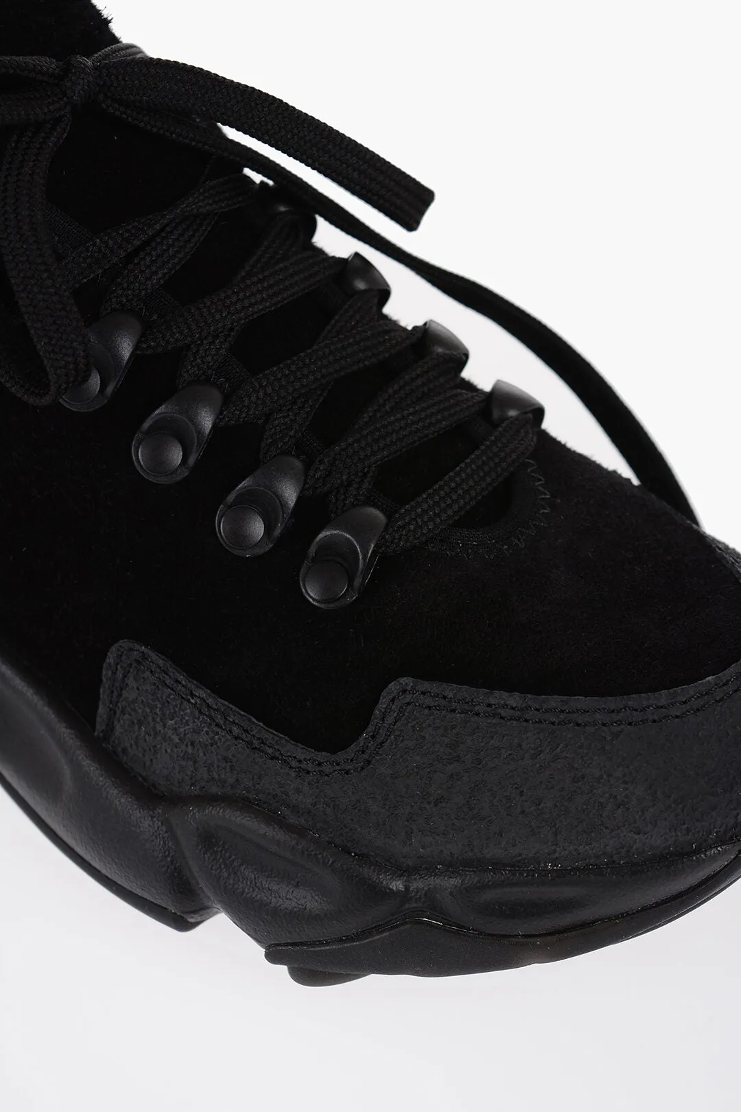 Jil Sander Suede Hairy Sneakers With Chunky Sole