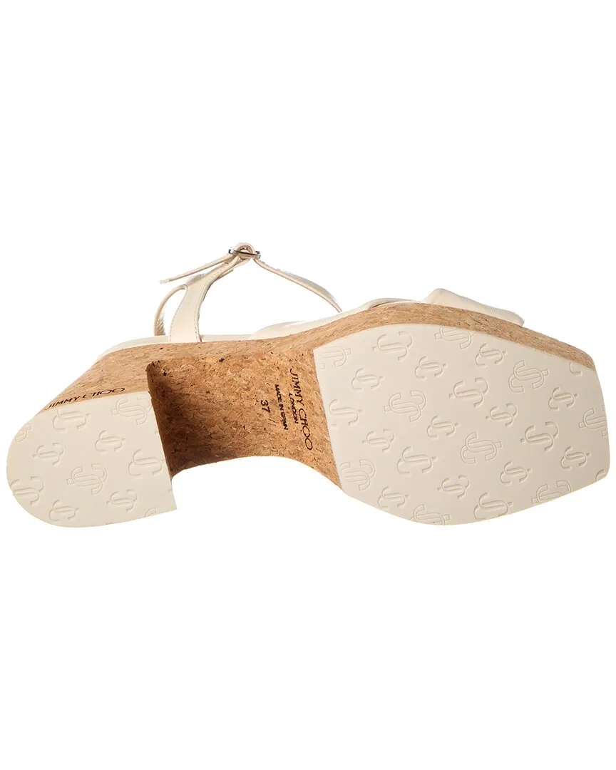 Jimmy Choo Heloise 95 Leather Wedge Sandal