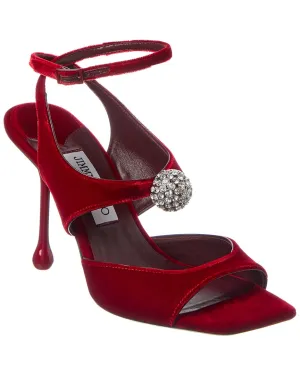 Jimmy Choo Orb 95 Velvet Sandal