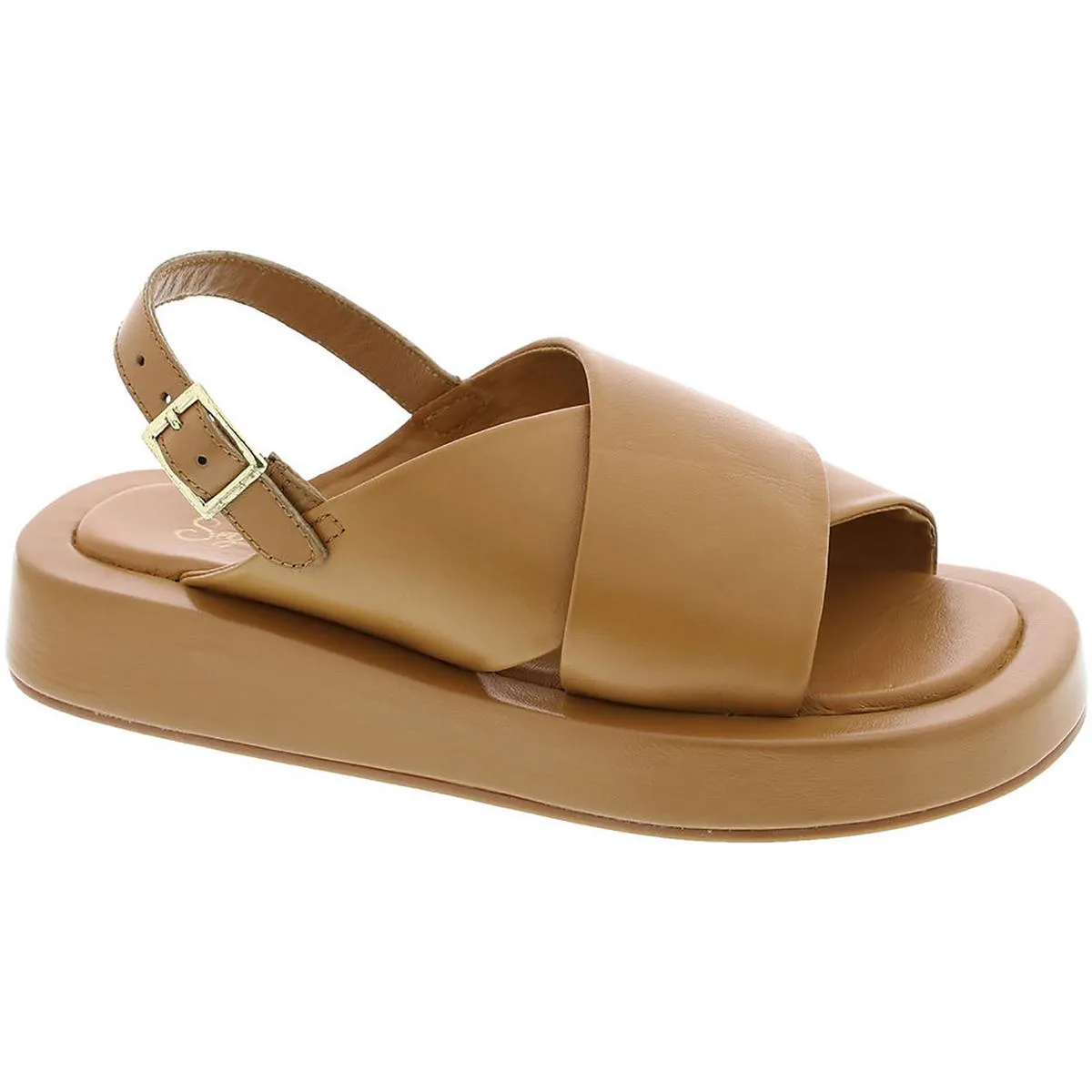 Just For Fun Womens Leather Ankle Slingback Sandals