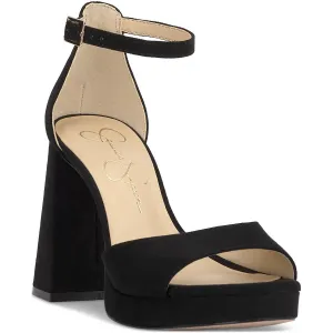 Kaliah Womens Shimmer Faux Suede Ankle Strap