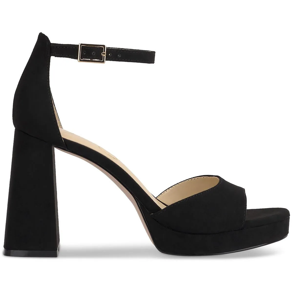 Kaliah Womens Shimmer Faux Suede Ankle Strap