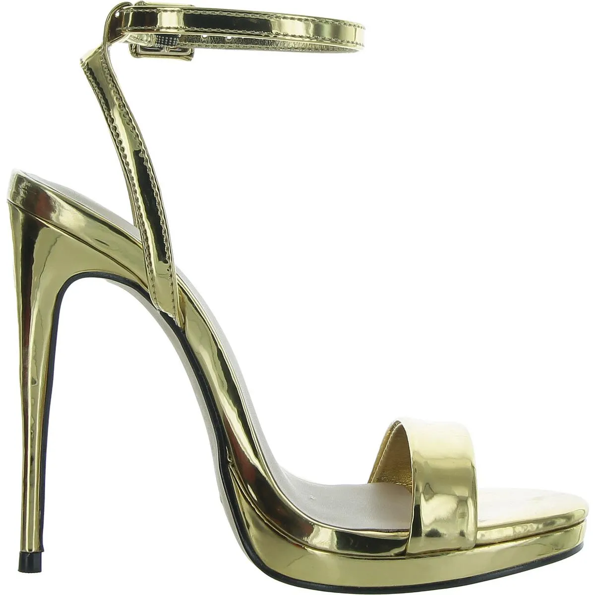 Kat Womens Buckle Patent Heels