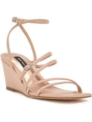Keamer 3 Womens Patent Square Toe Wedge Sandals