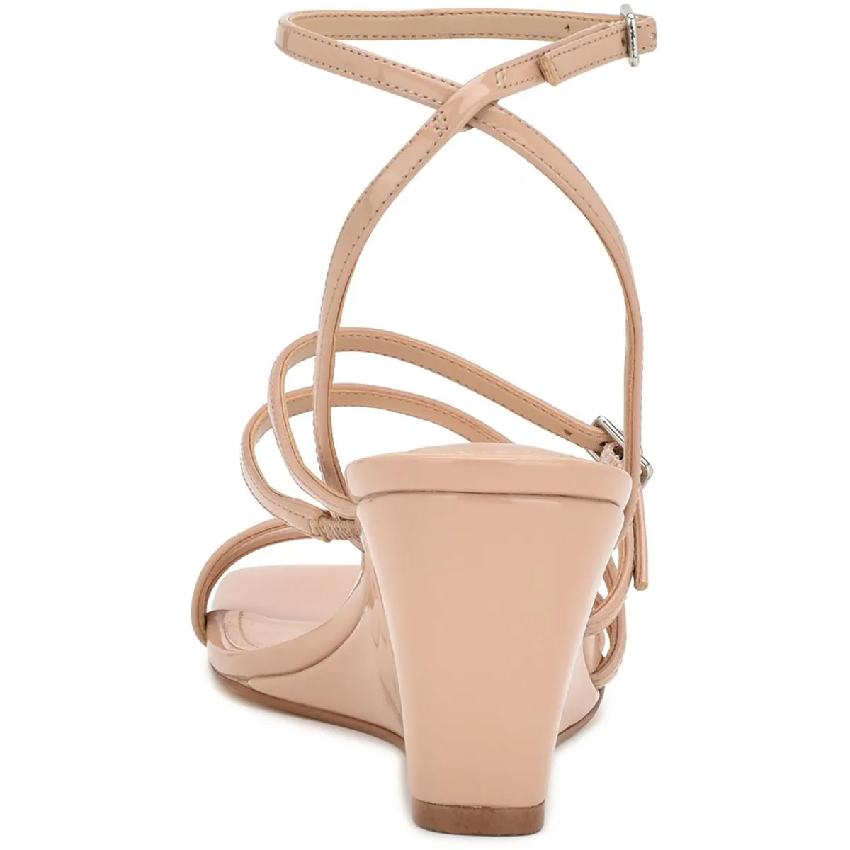 Keamer 3 Womens Patent Square Toe Wedge Sandals