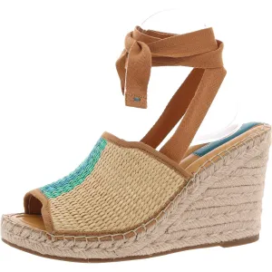 L Sierra Womens Woven Lace Up Espadrilles