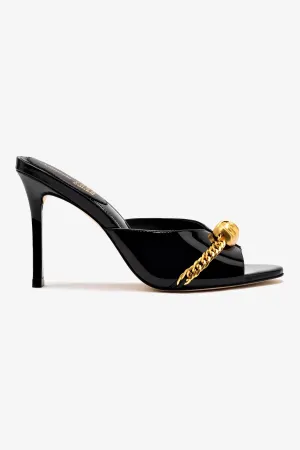 Larroud x Jonathan Cohen Mule In Black Patent Leather