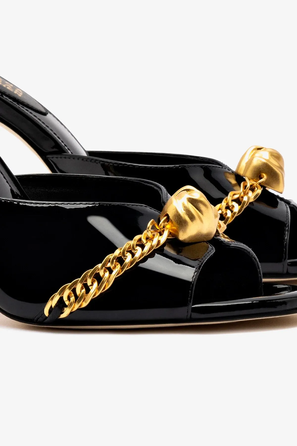 Larroud x Jonathan Cohen Mule In Black Patent Leather