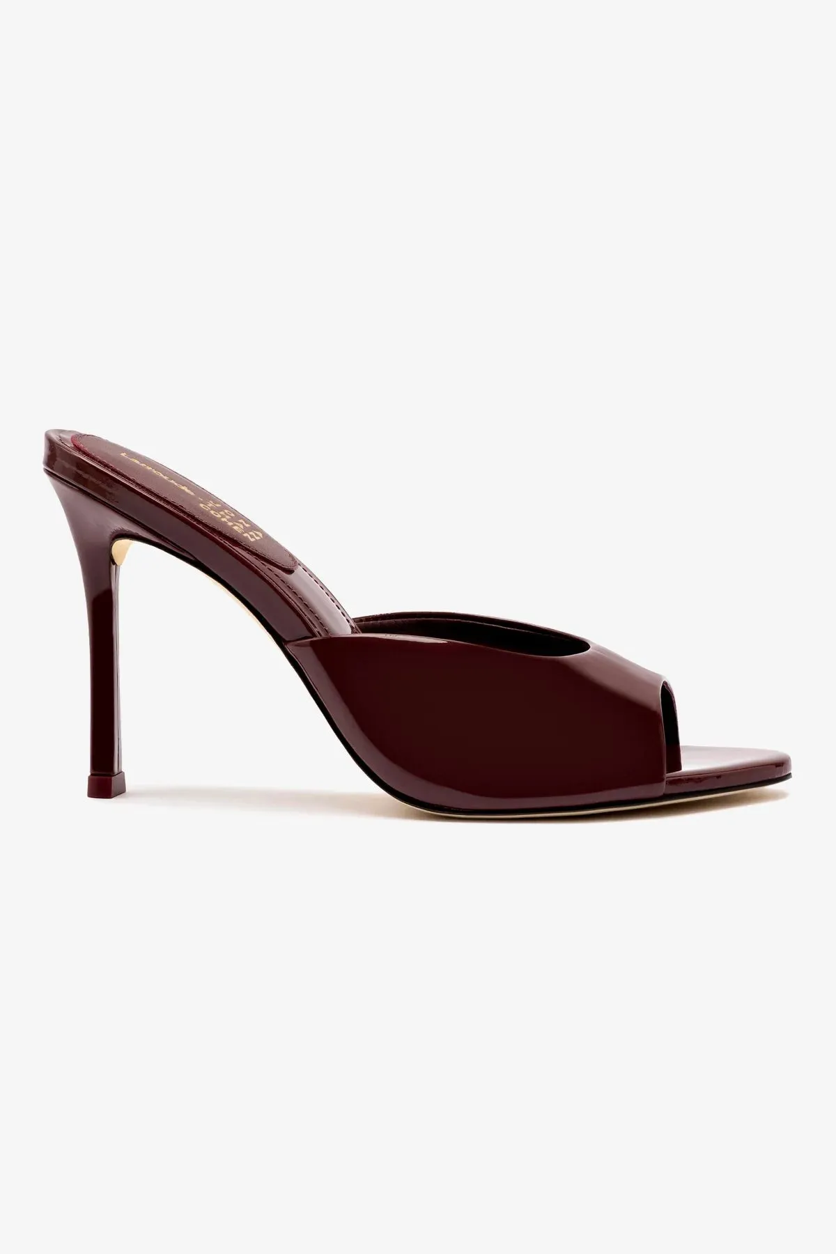Larroud x Jonathan Cohen Mule In Burgundy Patent Leather