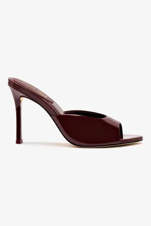 Larroud x Jonathan Cohen Mule In Burgundy Patent Leather