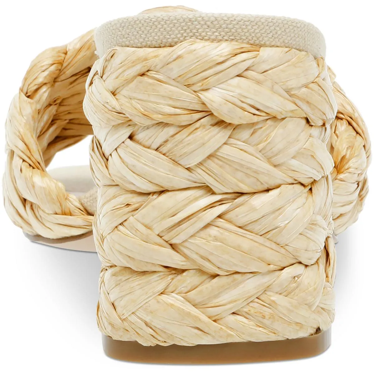 Laveda Womens Raffia Block Heel Slide Sandals