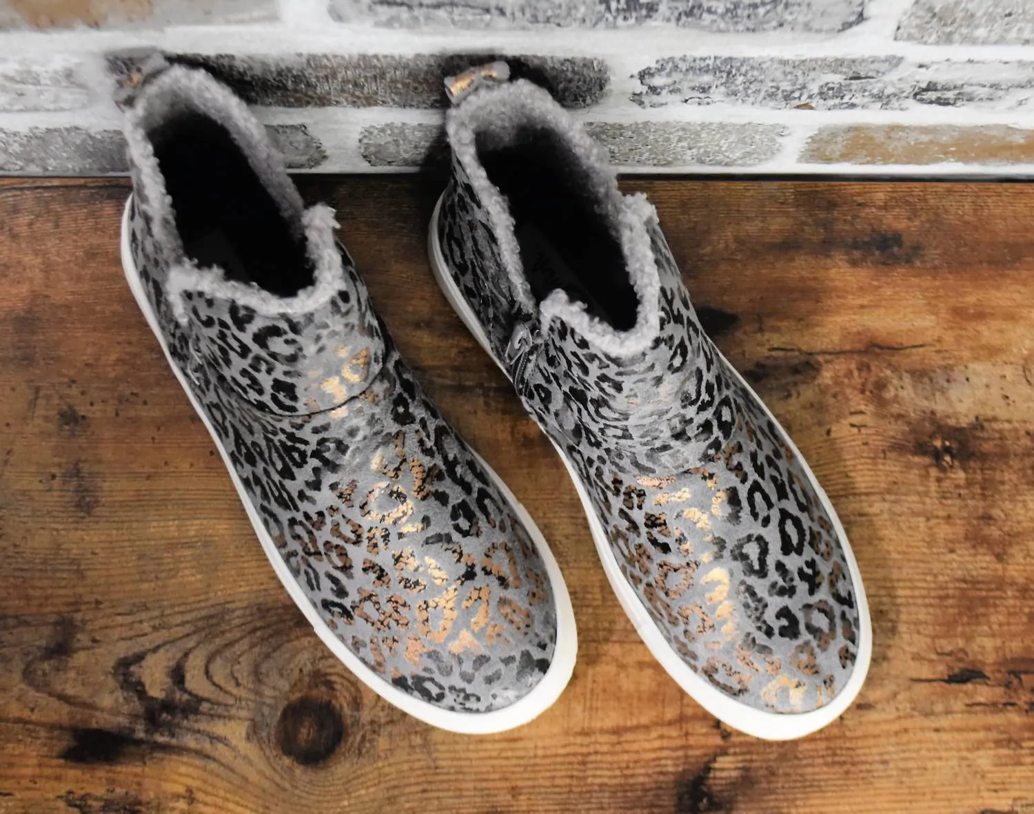 Leopard Rica Boots In Grey