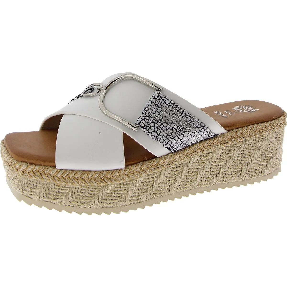 Lindsey Womens Faux Leather Slip-On Espadrilles