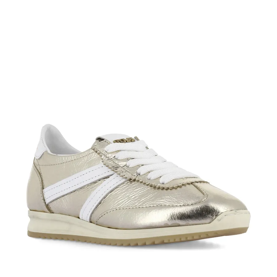 LOGAN - GOLD/WHITE LEATHER