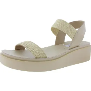 Lyrical Womens Woven Faux Leather Slingback Sandals