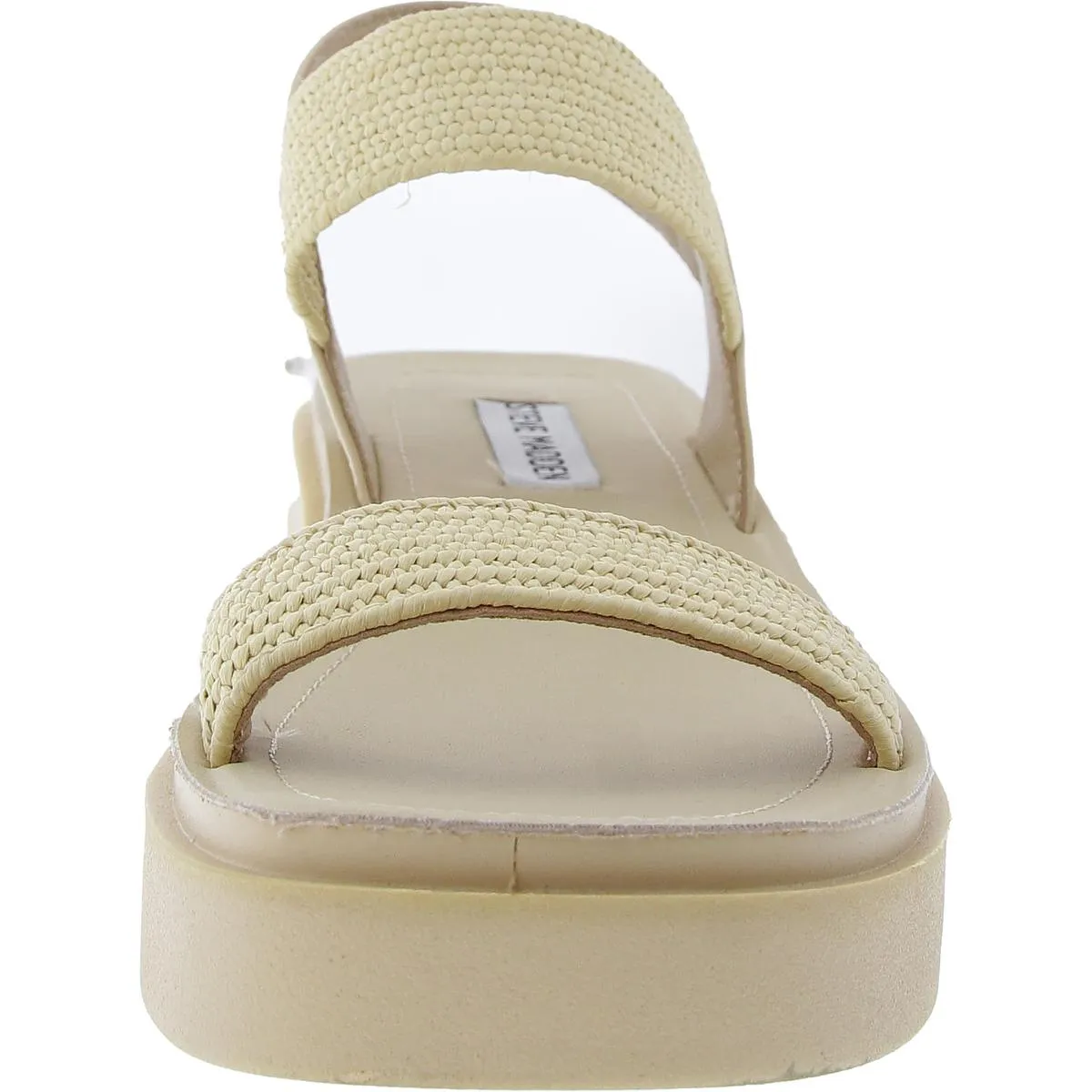 Lyrical Womens Woven Faux Leather Slingback Sandals