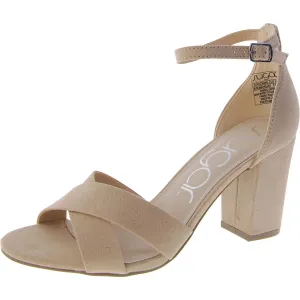 Machelleie Womens Faux Suede Block Heel Ankle Strap