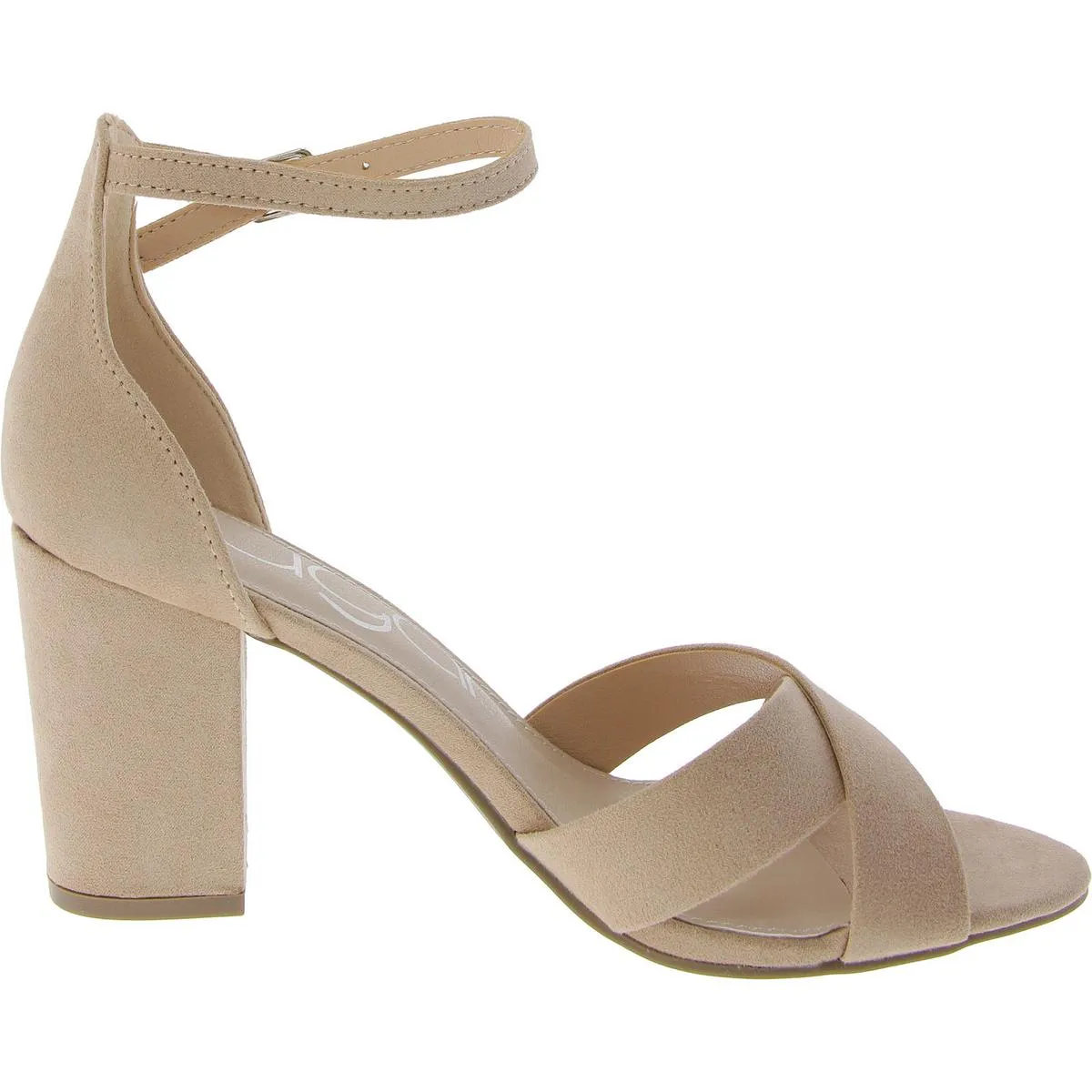 Machelleie Womens Faux Suede Block Heel Ankle Strap