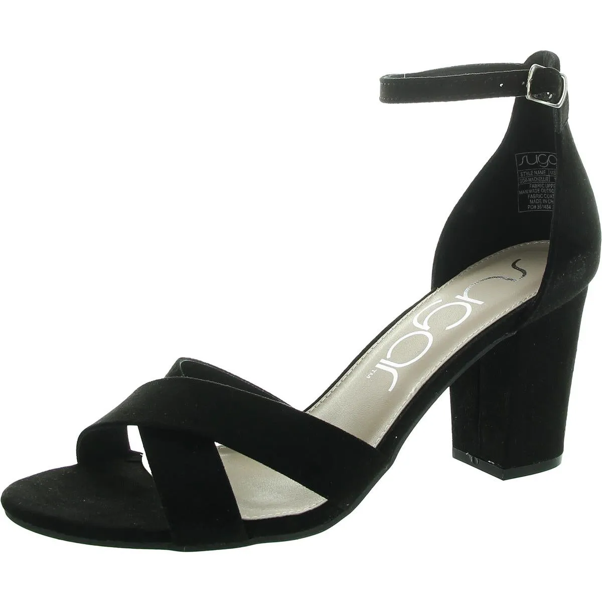 Machelleie Womens Faux Suede Block Heel Ankle Strap