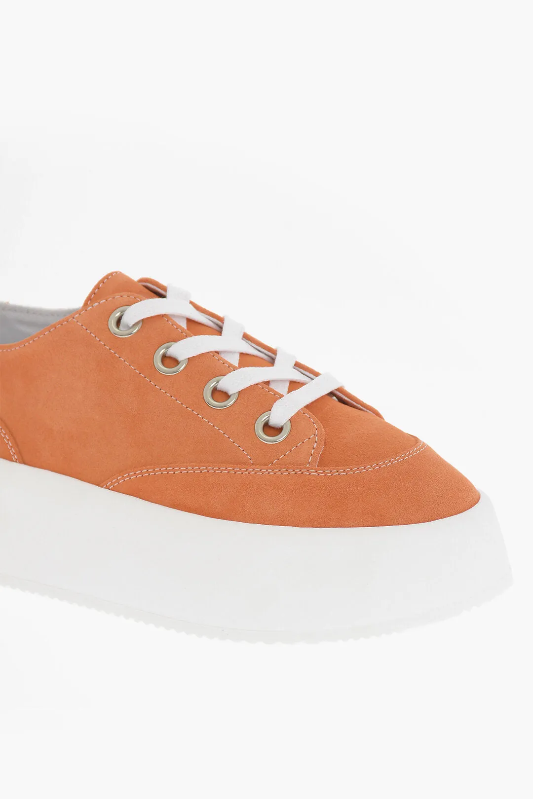Maison Margiela Mm6 Suede Low-Top Sneakers With Contrast Platform 5,5Cm