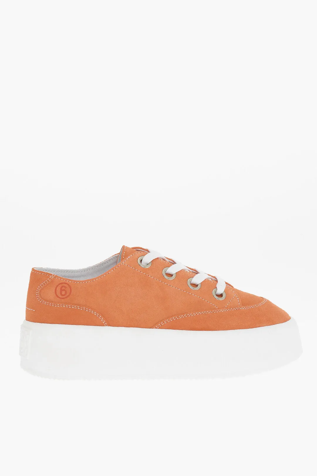 Maison Margiela Mm6 Suede Low-Top Sneakers With Contrast Platform 5,5Cm