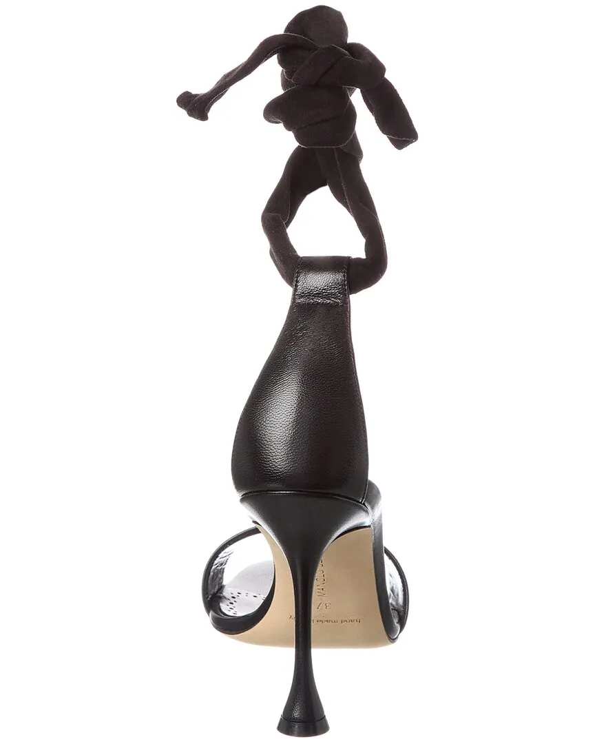 Manolo Blahnik Chastana 100 Suede & Leather Sandal