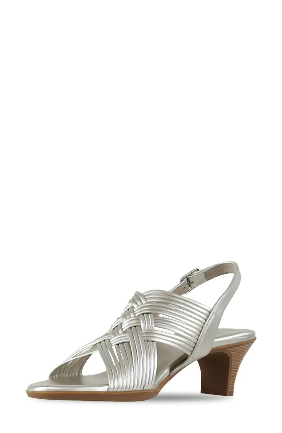 Marianna Slingback Sandal In Metallic Leather