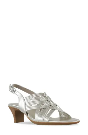 Marianna Slingback Sandal In Metallic Leather