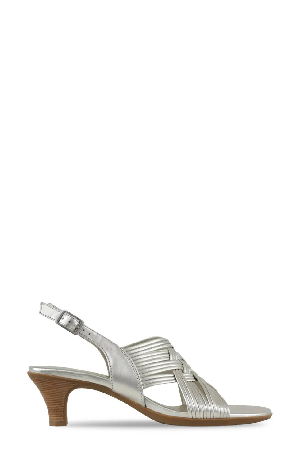 Marianna Slingback Sandal In Metallic Leather
