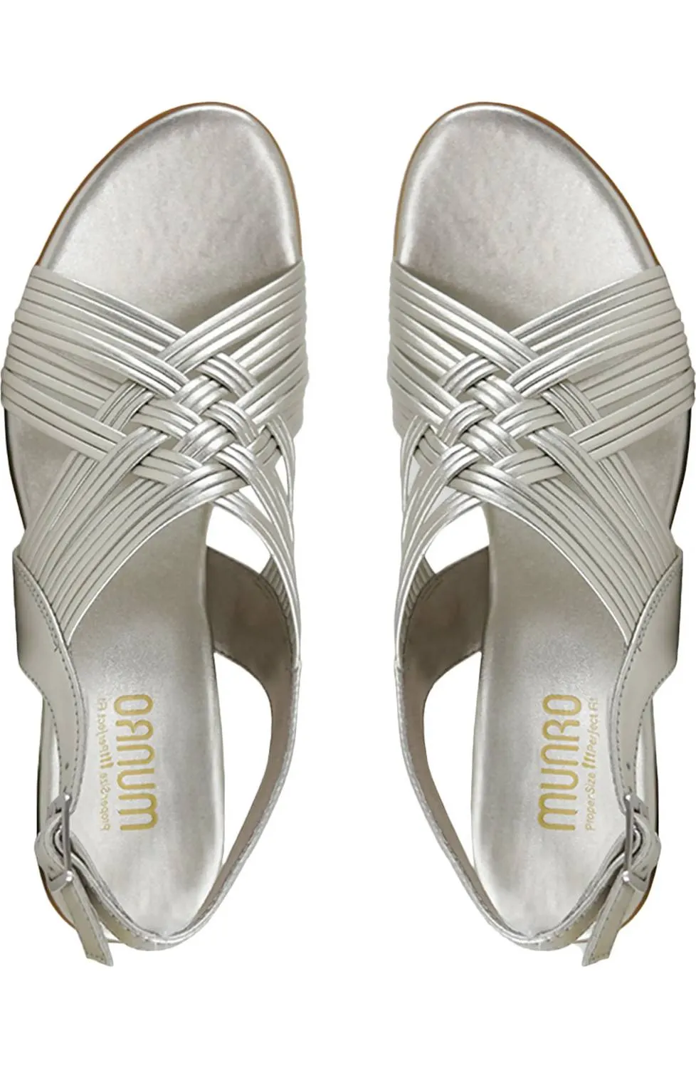 Marianna Slingback Sandal In Metallic Leather