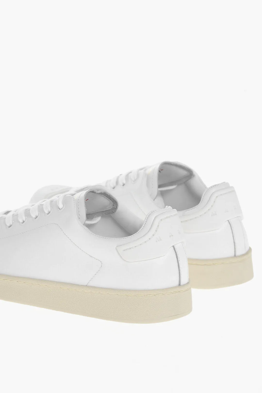 Marni Monochrome Leather Sneakers With Rubber Toe