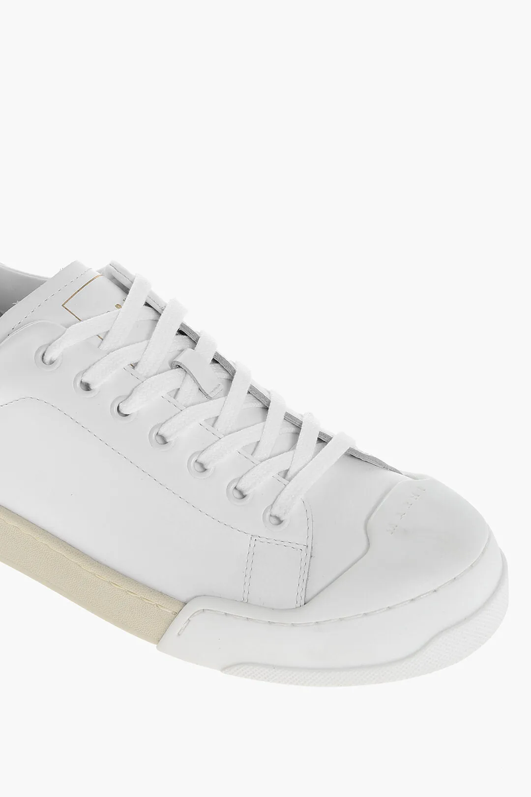 Marni Monochrome Leather Sneakers With Rubber Toe