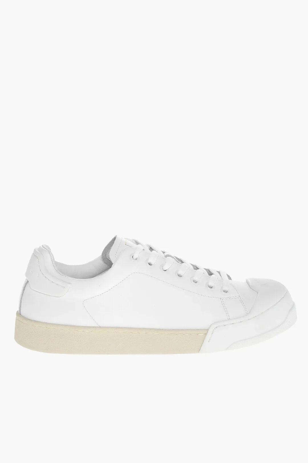 Marni Monochrome Leather Sneakers With Rubber Toe