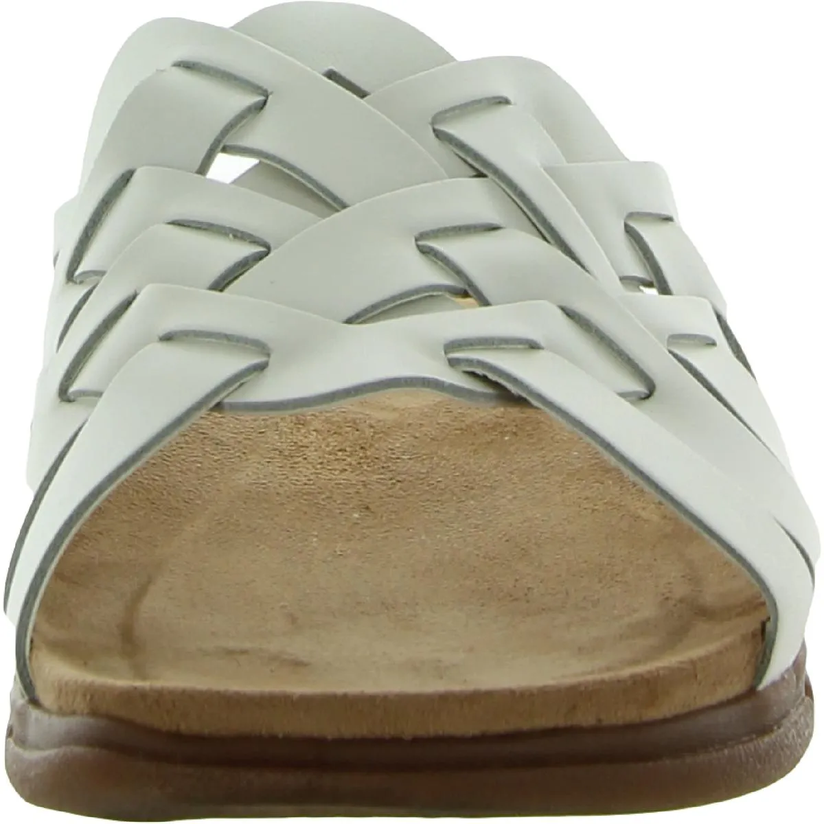 Marsha Womens Woven Leather Wedge Sandals