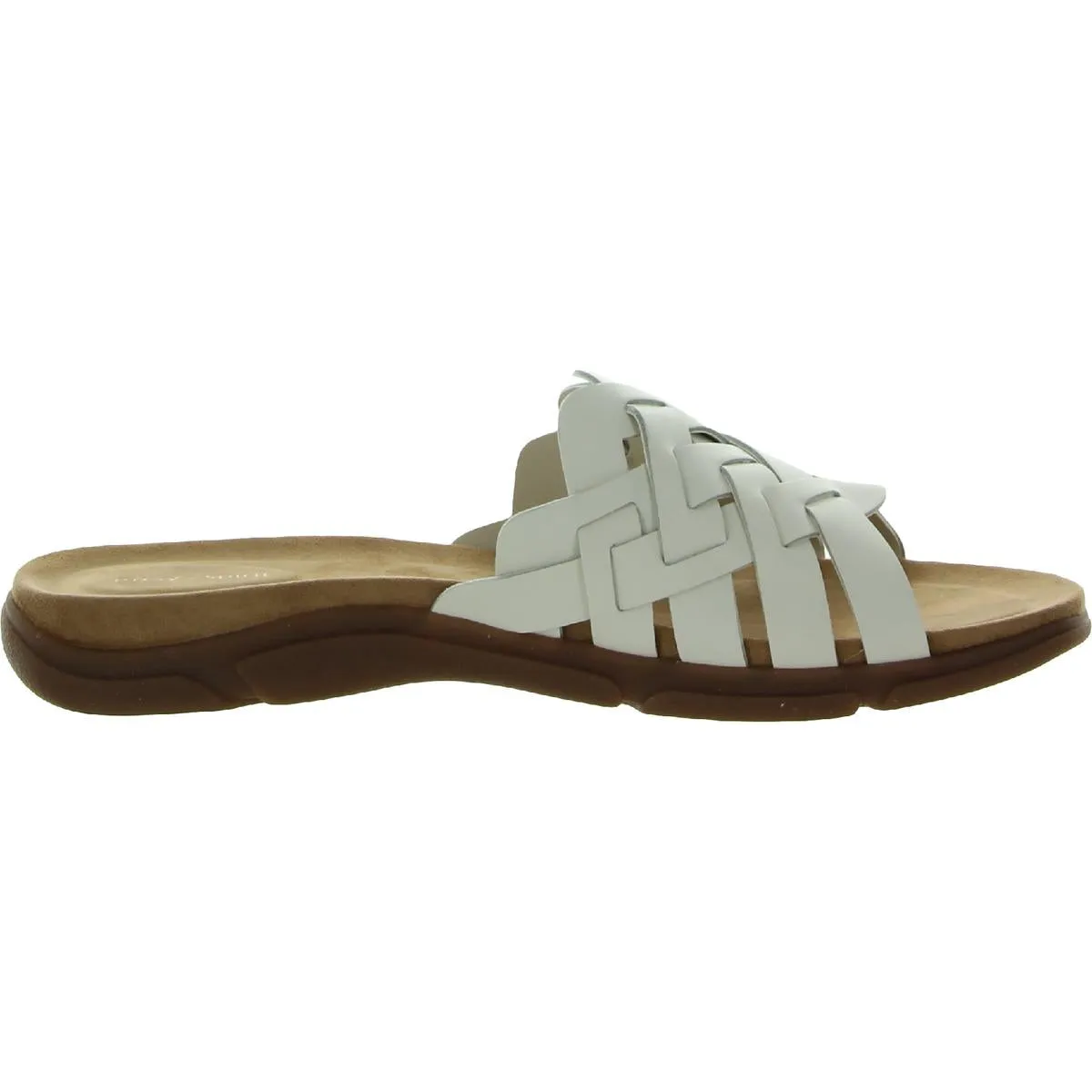 Marsha Womens Woven Leather Wedge Sandals