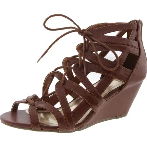 MHERA Womens Zipper Manmade Strappy Sandals