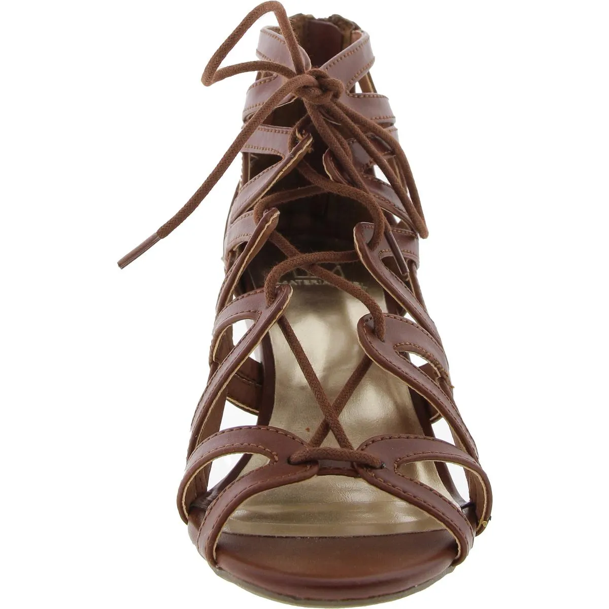 MHERA Womens Zipper Manmade Strappy Sandals